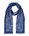 Givenchy Bandana Cashmere & Silk-blend Stole In Blue