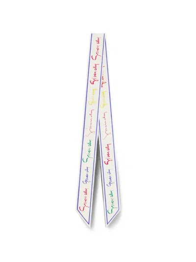 Givenchy Bandeau In Silk With  Signature In White