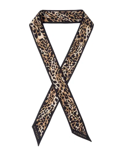 Givenchy Bandeau Silk Scarf In Brown
