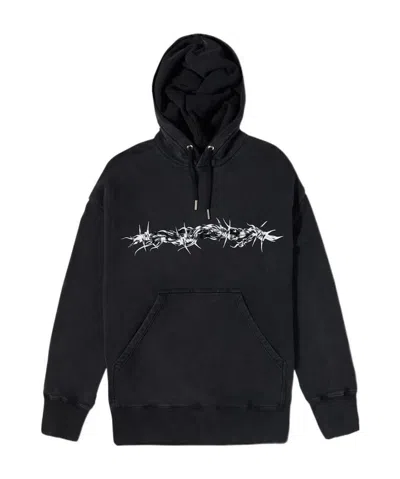 Givenchy Barbed Wire Printed Hoodie In Black