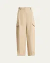 Givenchy Barrel Leg Cargo Wool Trousers