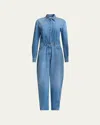 Givenchy Denim Shirt-collar Jumpsuit