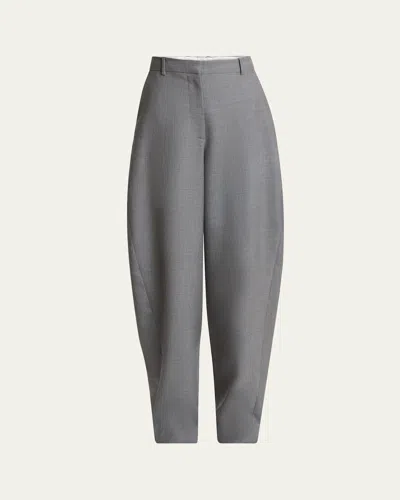 Givenchy Barrel Leg Wool Trousers In Gray