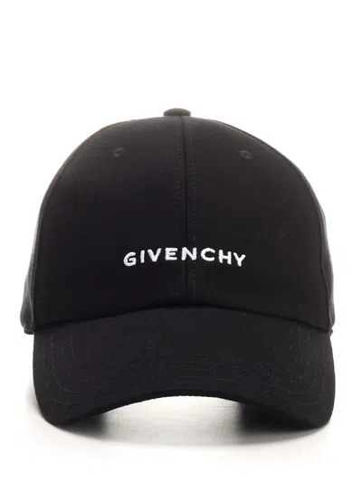 Givenchy Baseball Cap With Embroidered Logo In Nero