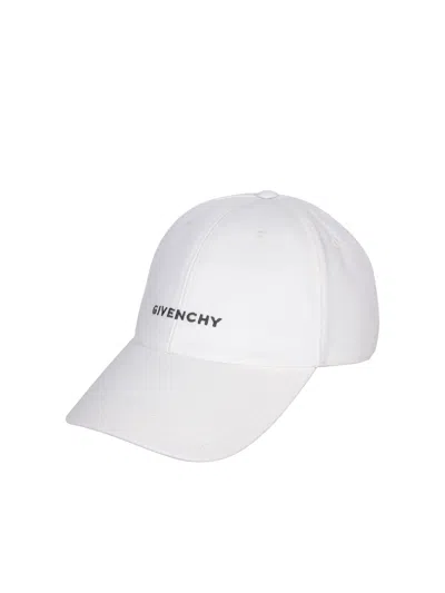 Givenchy Embroidered Front Logo White Baseball Cap In Grey