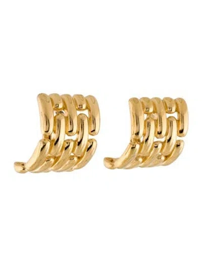 Pre-owned Givenchy Basket Weave Earclip Earrings In Multi