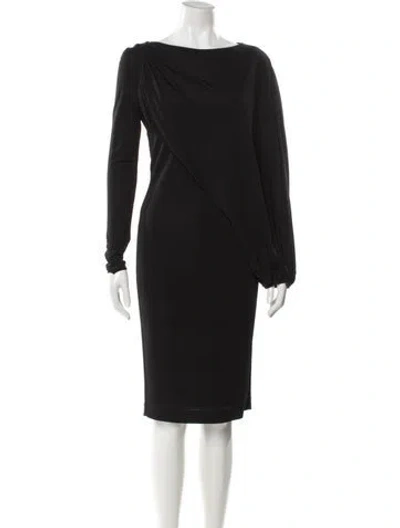 Pre-owned Givenchy Bateau Neckline Knee-length Dress In Gray