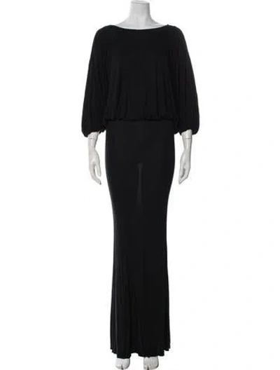 Pre-owned Givenchy Bateau Neckline Long Dress In Blue