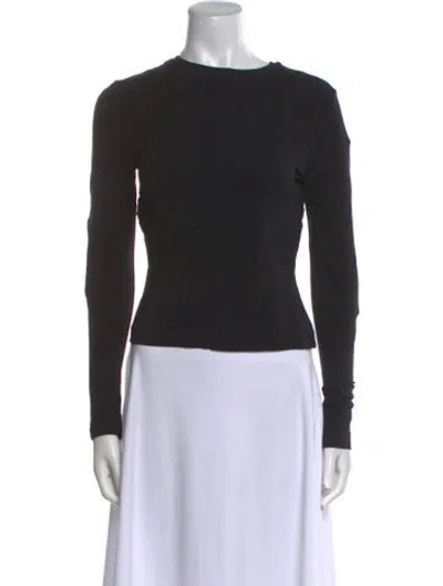 Pre-owned Givenchy Bateau Neckline Long Sleeve Top In Black