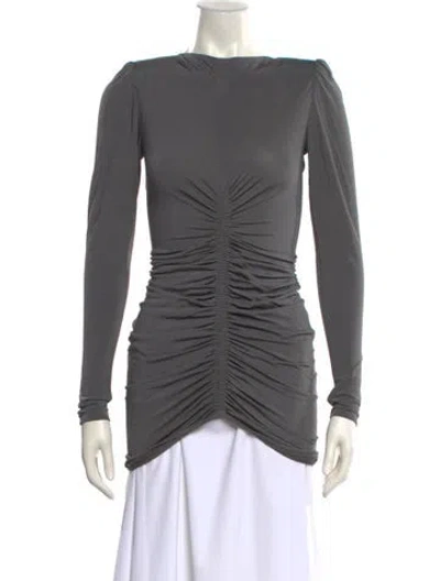 Pre-owned Givenchy Bateau Neckline Long Sleeve Top In Gray