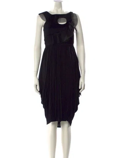 Pre-owned Givenchy Bateau Neckline Midi Length Dress In Black