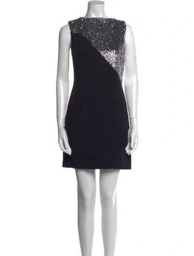 Pre-owned Givenchy Bateau Neckline Mini Dress In Black