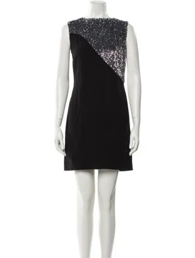 Pre-owned Givenchy Bateau Neckline Mini Dress In Black
