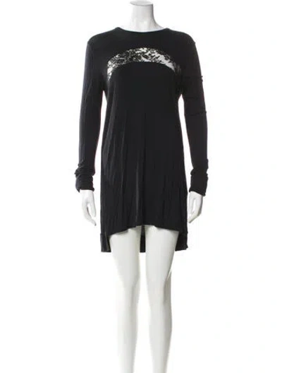 Pre-owned Givenchy Bateau Neckline Mini Dress In Black