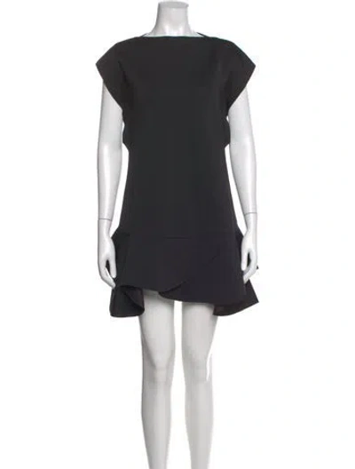 Pre-owned Givenchy Bateau Neckline Mini Dress In Black
