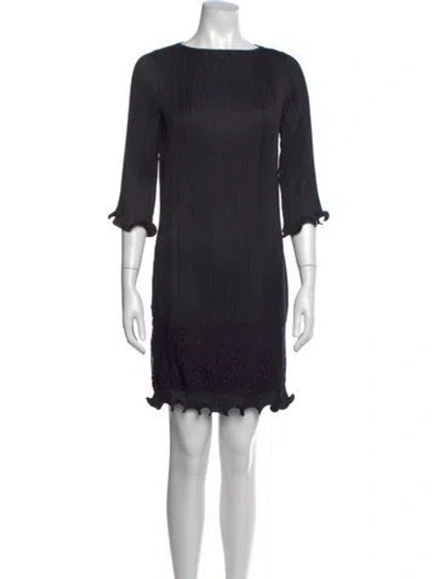 Pre-owned Givenchy Bateau Neckline Mini Dress In Black