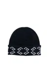 Givenchy Beanie Hat Folded Brim Soft Texture Pattern In Black