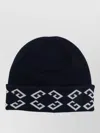 Givenchy Beanie Hat Folded Brim Soft Texture Pattern In Black