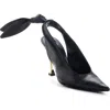 Givenchy Beauw Black Sling Pumps In Black/golden
