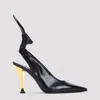 Givenchy Beauw Black Sling Pumps In Black Golden