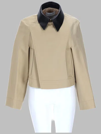 Givenchy Leather-collar Cotton And Wool Caban Jacket In Brown