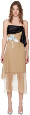 GIVENCHY BEIGE ASYMMETRIC MIDI DRESS