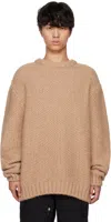 Givenchy Hooded Ribbed-knit Sweater In 280-beige Camel