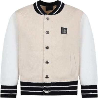 Givenchy Kids' Beige Bomber Jacket For Boy With Logo