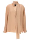 Givenchy Scarf-detail Silk Blouse In Beige