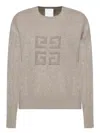 Givenchy 4g Logo Cashmere Crewneck Sweater In Neutrals