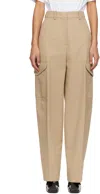 Givenchy Womens Beige Cocoon Straight-leg Cotton-wool Blend Trousers In Neutral