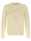 Givenchy Mens Ecru Brand-embroidery Crewneck Cotton Jumper In Gold