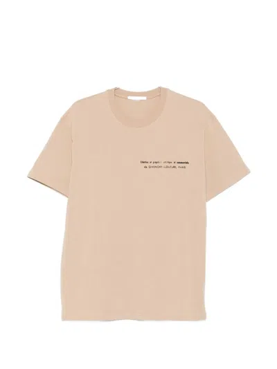 Givenchy Beige Cotton T-shirt In Neutral