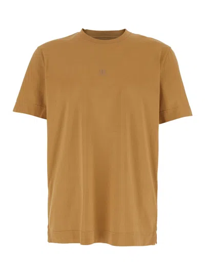 Givenchy Logo-embroidered Crewneck T-shirt In Brown
