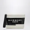 Givenchy Beige Fabric Logo Tape Pouch In Multi
