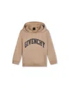 Givenchy Logo-print Jersey Hoodie In Beige
