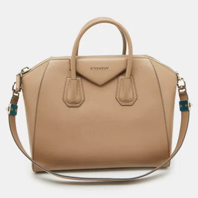 Pre-owned Givenchy Beige Leather Medium Antigona Satchel