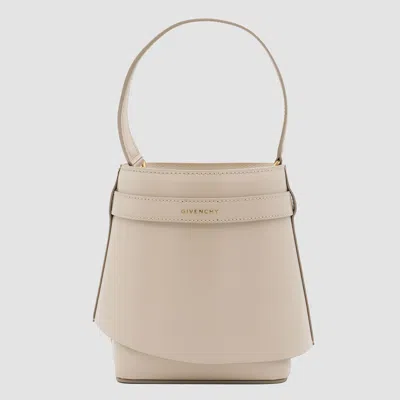 Givenchy Beige Leather Shark Lock Bucket Bag In Natural Beige