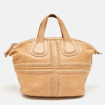 Pre-owned Givenchy Beige Leather Small Nightingale Satchel