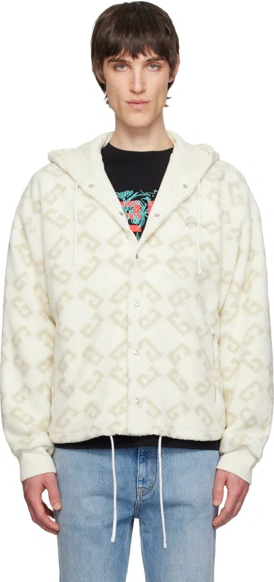 Givenchy Beige Monogram 72 Jacquard Hoodie In 101-natural