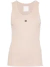 Givenchy 4g Logo Stretch Cotton Rib Tank Top In Pink