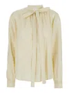 Givenchy Beige Pussy Bow Blouse In Blend Silk Woman In Neutral