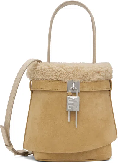 Givenchy Beige Shark Lock Bucket Bag In Neutral