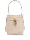 Givenchy Shark Lock Leather Bucket Bag In Neutrals