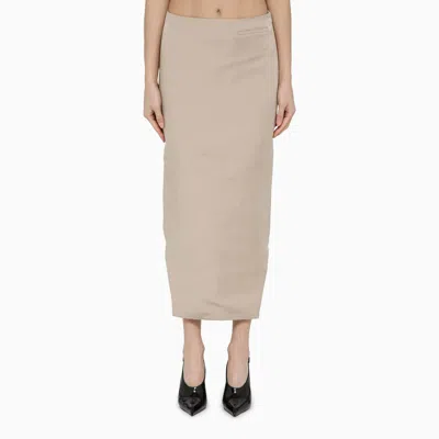 Givenchy Hi-low Hem Silk Skirt In Beige