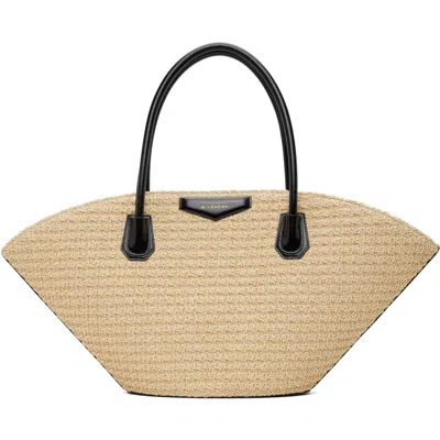 Givenchy Beige Small Antigona Basket Tote In 101-natural