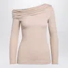 Givenchy Shoulder-baring Sweater With Draped Asymmetric Detail In Neutral