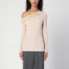Givenchy Beige Sweater With Bare Shoulder In Pink