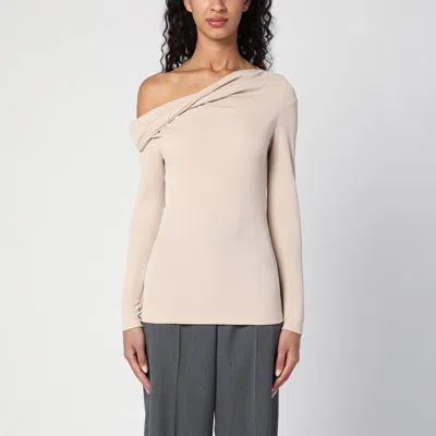Givenchy Beige Sweater With Bare Shoulder In Pink