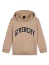 Givenchy Logo-print Jersey Hoodie In Beige